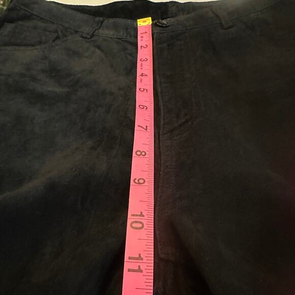 Vintage 90s Brandon Thomas Black Suede Straight Leg Pants Western Cowgirl Fall - Picture 7 of 10